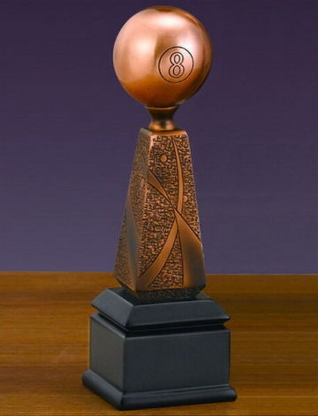 Billiard Ball Trophy Sculpture Award Pool Sports Eight Ball Statue